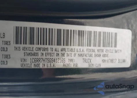 2016 Ram 1500 Sport z USA, uszkodzony, nr VIN 1C6RR7HT5GS412156